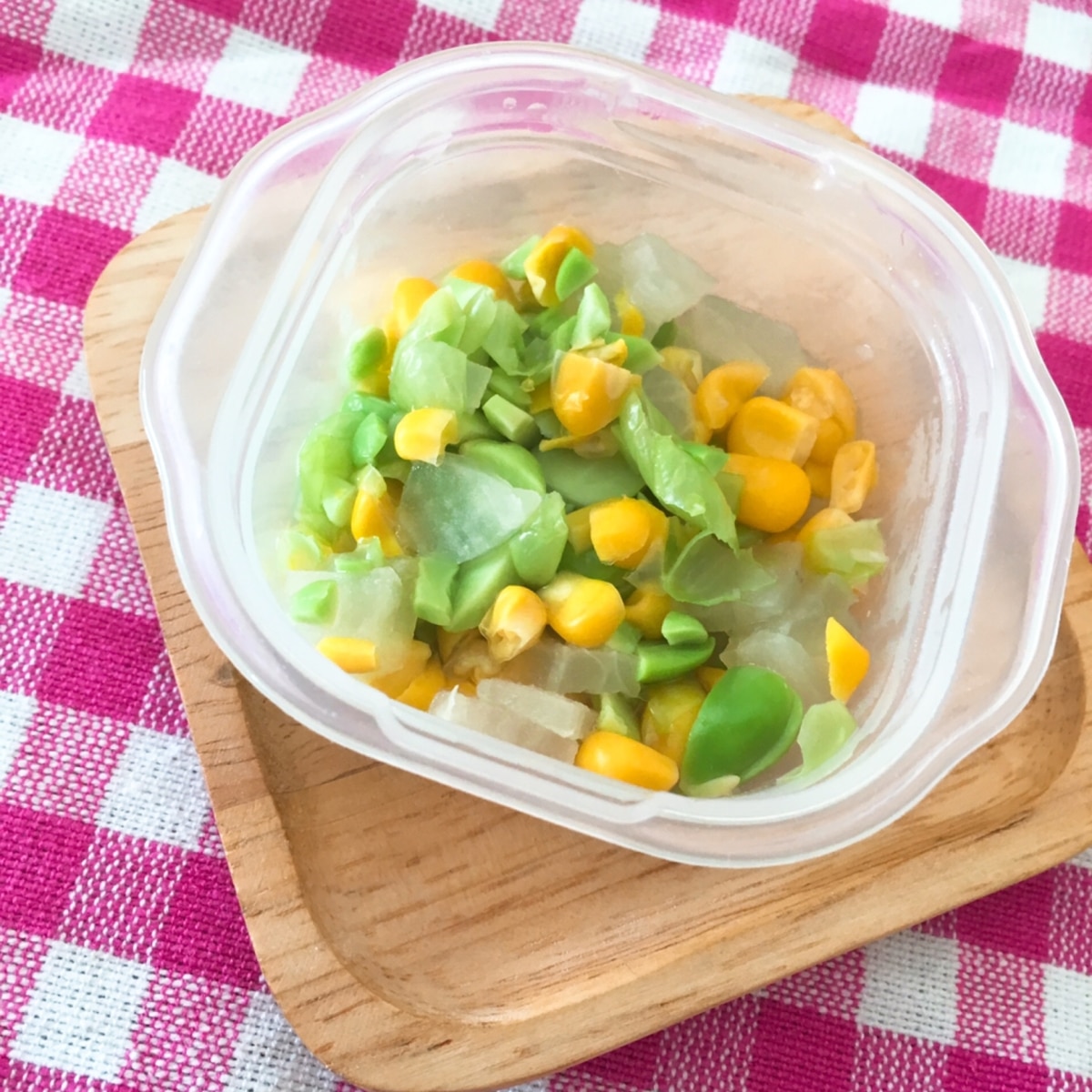 かみかみ期の離乳食 枝豆とコーンと大根のサラダ レシピ 作り方 By Non Mom 楽天レシピ かみかみ期の離乳食 枝豆とコーンと大根のサラダ レシピ 作り方 By Non Mom 楽天レシピ